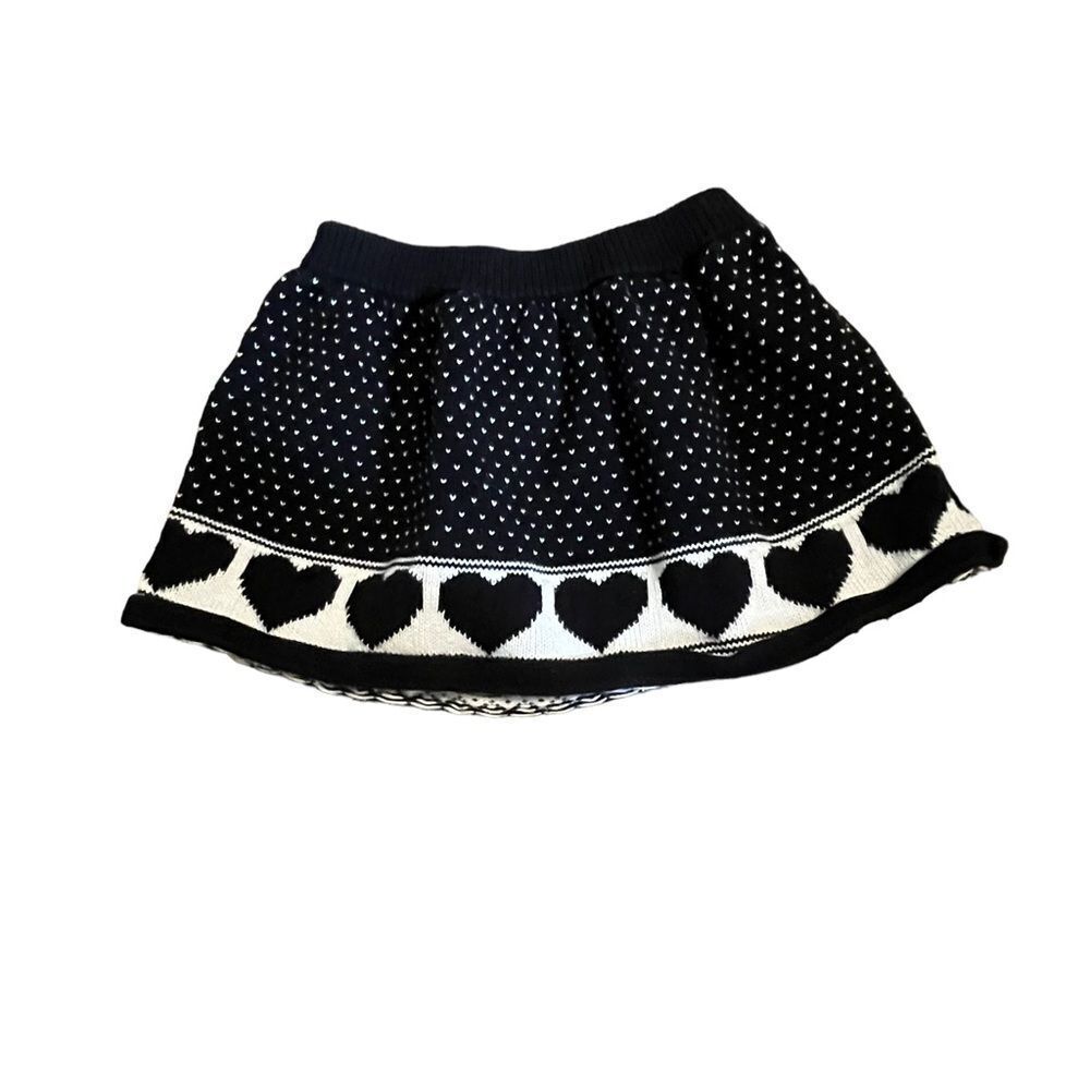 Gap Black & White Heart Print Knit Skirt